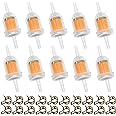 Strongthium 1/4" Fuel Filters with Magnet for Kawasaki Kohler Briggs & Stratton Lawn Mowers Small Tractors Garden Equipment Snowmobiles Tillers Go Garts and others with Fuel Clamps x20