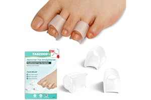 TASZOOS Hammer Toe Straightener Corrector for Women & Men - 6pcs(Clear) - Hammer Toe Straightener - 3 Different Sizes (S/M/L), Toe Splints - Realign Bent, Curled, Crooked, Claw, Hammer Toes