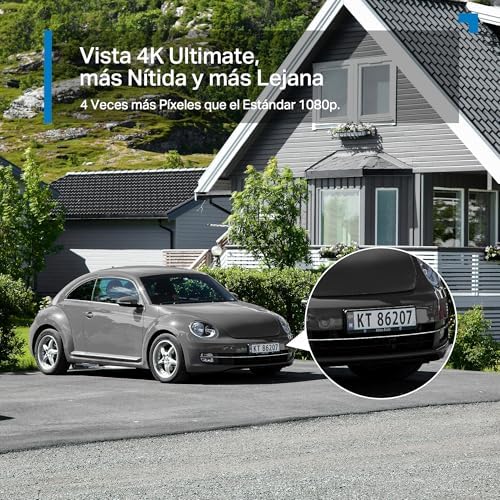C660 Kit - Cámara Vigilancia WiFi Exterior 360º, Panel Solar, 4K 8MP