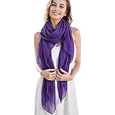 MissShorthair Women Solid Color Scarf Long Lightweight Scarves for Women Large Sheer Wrap Shawl