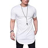 LIWEIKE Mens Hipster Hip Hop Swag Curve Hem Short Sleeve T Shirt