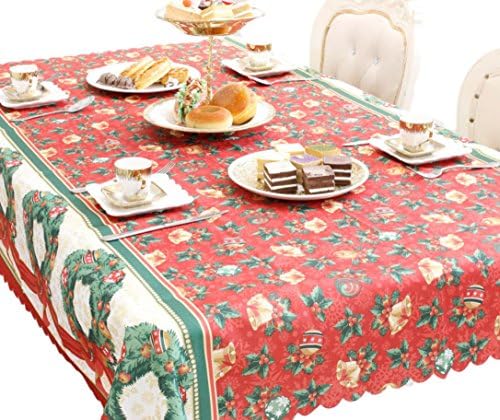 Christmas waterproof water tablecloth flower rectangular event party (59x71 inch)