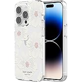 Kate Spade New York Protective Hardshell Case Compatible with Apple iPhone 14 Pro - Hollyhock Floral Clear [KSIPH-223-HHCCS]