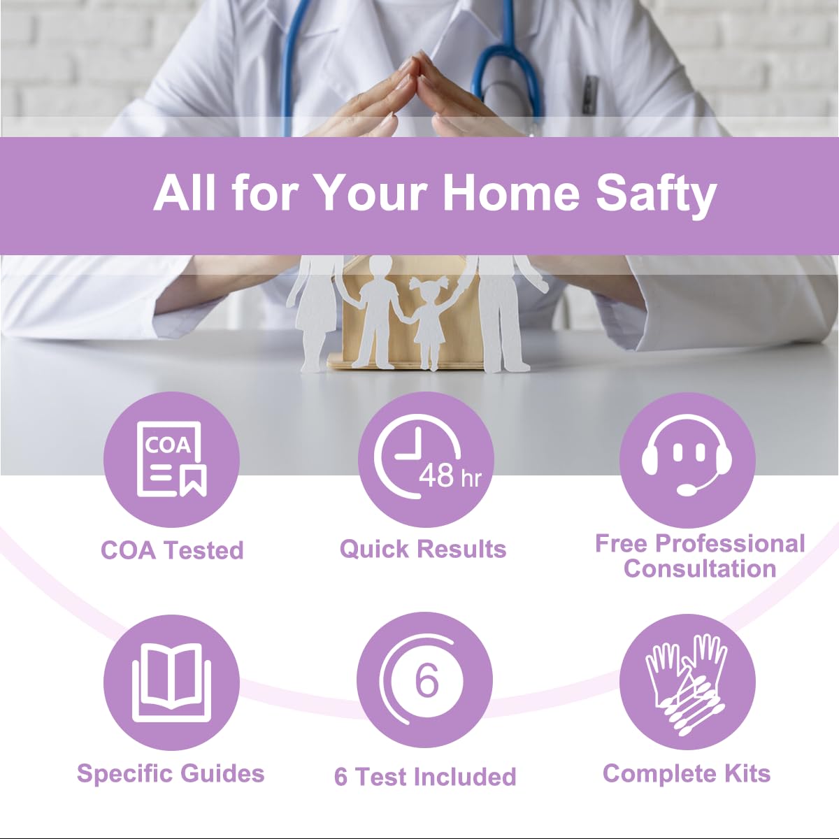 Mold Test Kit for Home,DIY Black Mold Detector for HVAC,Indoor Air Quality & House Surface Testing, Complete Tester Kits for Walls,Office,Classroom with Identification Guide & Lab Analysis(6 Pack)