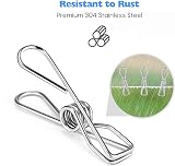 Fabsome Clothes Pegs Chip Clips 40 Pcs 2 Sizes Metal Strong-Grip view 5