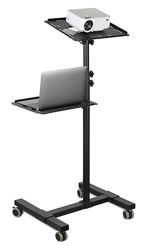Mount-It! Mobile Projector and Laptop Stand (2 Shelves), Rolling