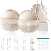 Paruu P16-B Wearable Breast Pump, 2 Pack (Champagne) | 160min Battery, Night Light, 4 Modes &amp; 12 Levels, 309mmHg Suction, 17/19/21mm Inserts, 24mm Flange, Storage Bag &amp; Dust Cover