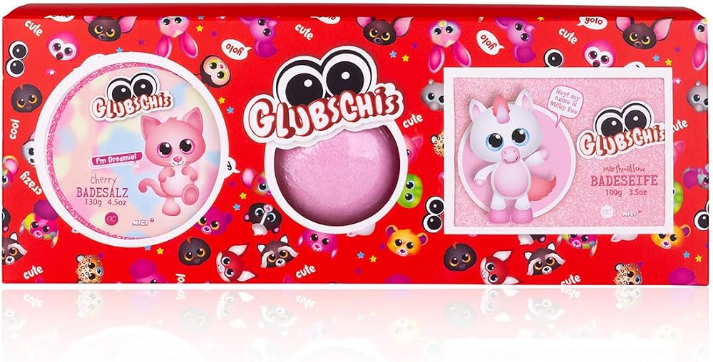 accentra GLUBSCHIS Bath Set Gift Box 3pc 100g Bath Salt Soap Bomb Fairy Kids