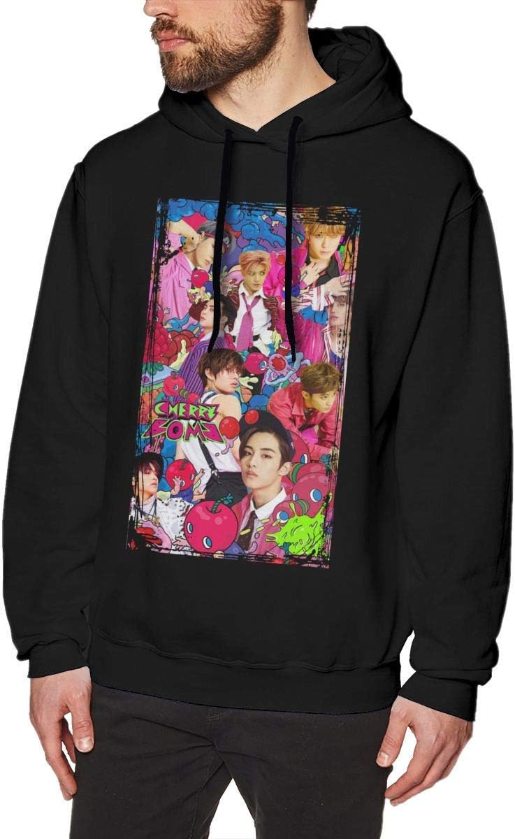 Ytdbh Men's Hoodie Pullover NCT-127 Hooded Sweatshirt Cotton Sweater Black