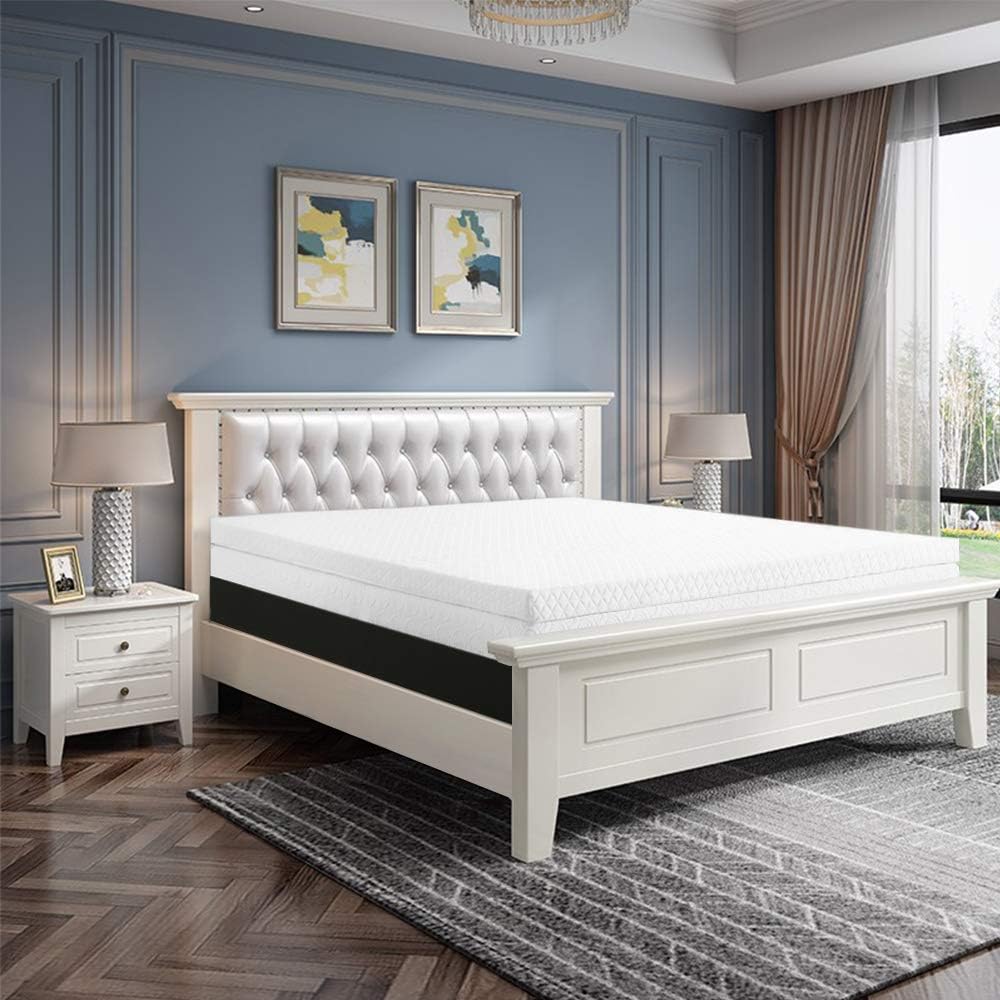 Abakan Luxury 3-Inch Memory Foam Mattress Topper Full Size Bed Topper with Bamboo Viscose Cover, Pressure Relieving, Zipper Closure, Removable and Washable & EMONIA: Kitchen & Dining