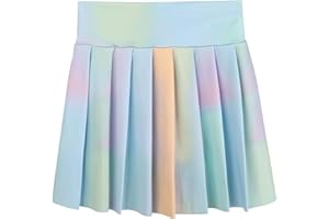 SPFAS Girls Tennis Skirt Athletic Pleated Skort A-Line Kids Golf Skirt with Pockets Sport Shorts for Running School