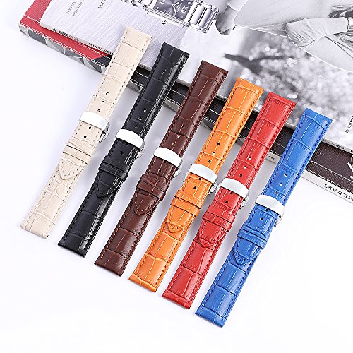 Watch Band Leather Strap Replacement 14mm 16mm 18mm 19mm 20mm 21mm 22mm 24mm Calf Wrist Watchband Deployment Buckle Deployant Clasp CHIMAERA