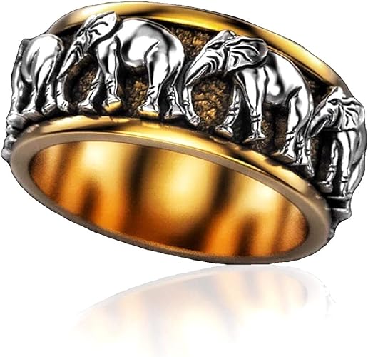 Lucky Elephant Ring for Men, Elephant 