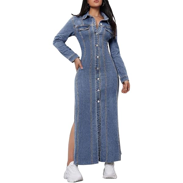 denim bodycon dress long Bodycon Denim Maxi Dress Dupe at The Fix | Foschini SA