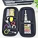 Carrying Case Portable Protection Hard Case Mini Universal Portable Bag Carbon Fiber Pattern with Hook Clip Key Chain for Kanthal Wire, E-Cigarette, Vapes, Vape Mods and E-Liquid