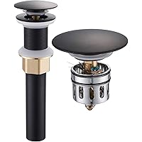 REGALMIX Pop Up Drain, Bathroom Faucet Vessel Vanity Sink Drain Stopper, Built-In Anti-Clogging Strainer, without…