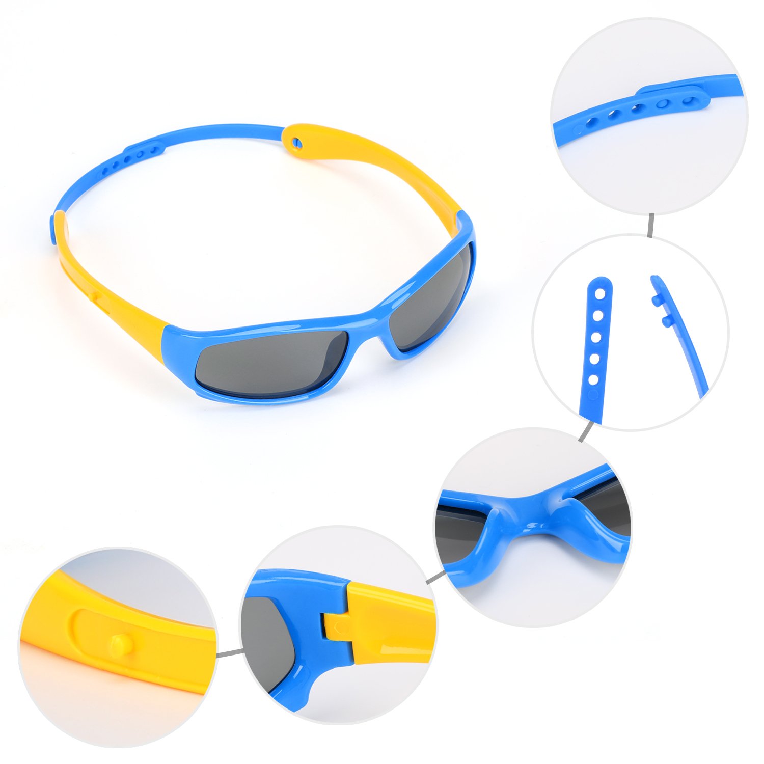 Baby Sonnenbrille Mit Band - Polarisierte UV400 Schutzbrille 6-36 Monate