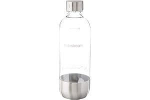 SodaStream 1L Classic Metal Carbonating Bottle, Single, Stainless Steel (1041191011)