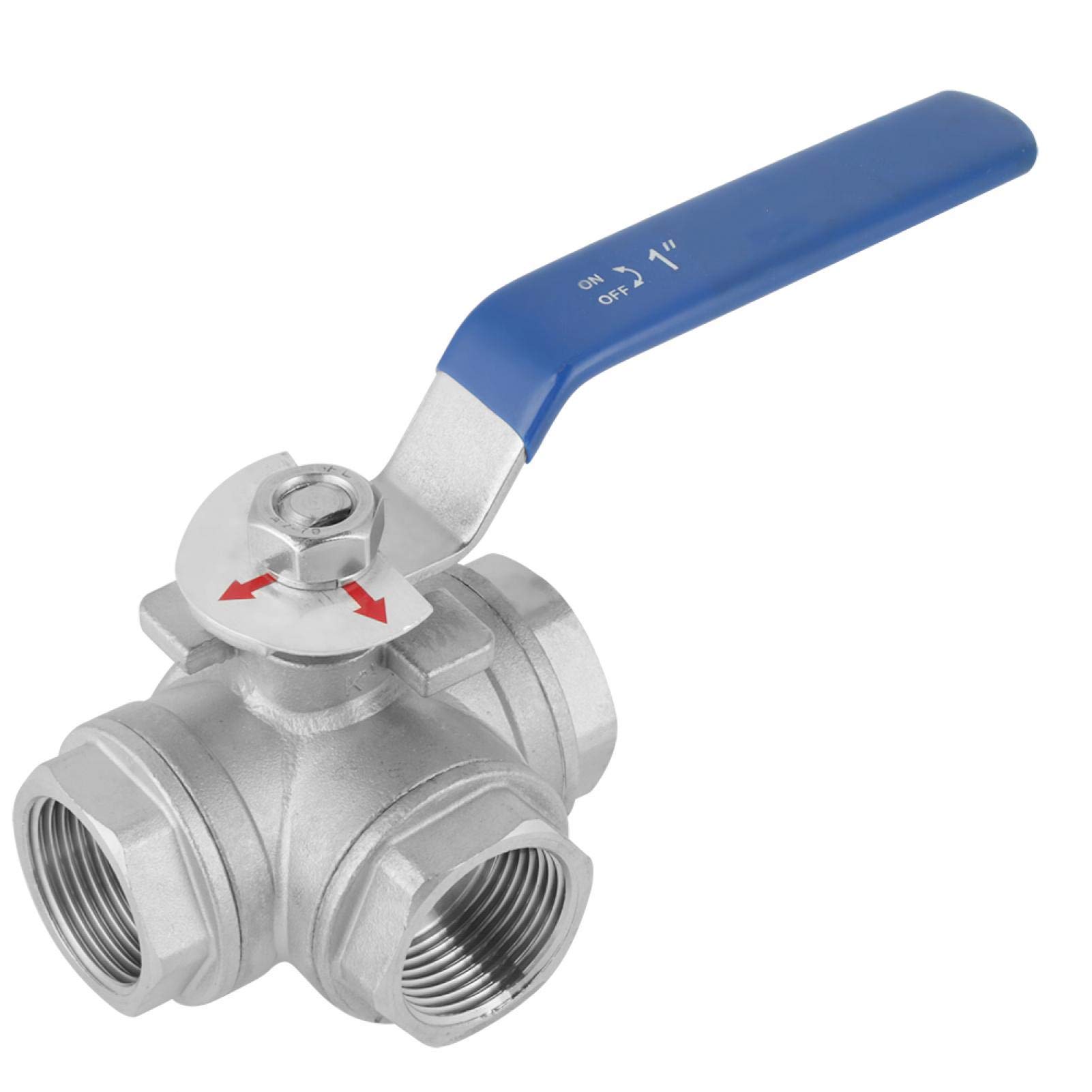 Three-way Ball Valve, 1pc L-type Female Thread 1" Dn25, Made of Stainless Steel 304, Rust Protection, Excellent Choices for Shutoff and Control Applications