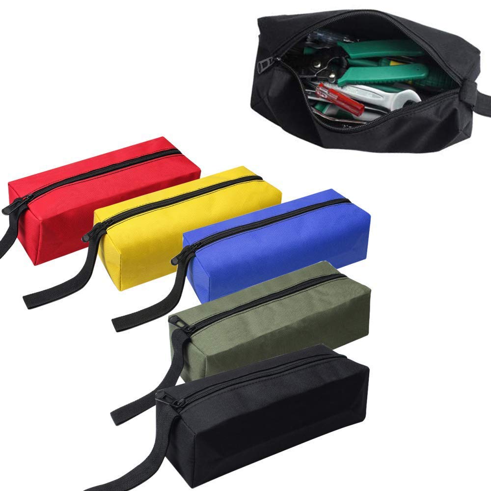 ZffXH 2/3/5 Pcs Zippered Canvas Pouches for Small Tools Components Screws Nails Organizer Zipper Bags for Men Women Multipurpose Storage Boxes