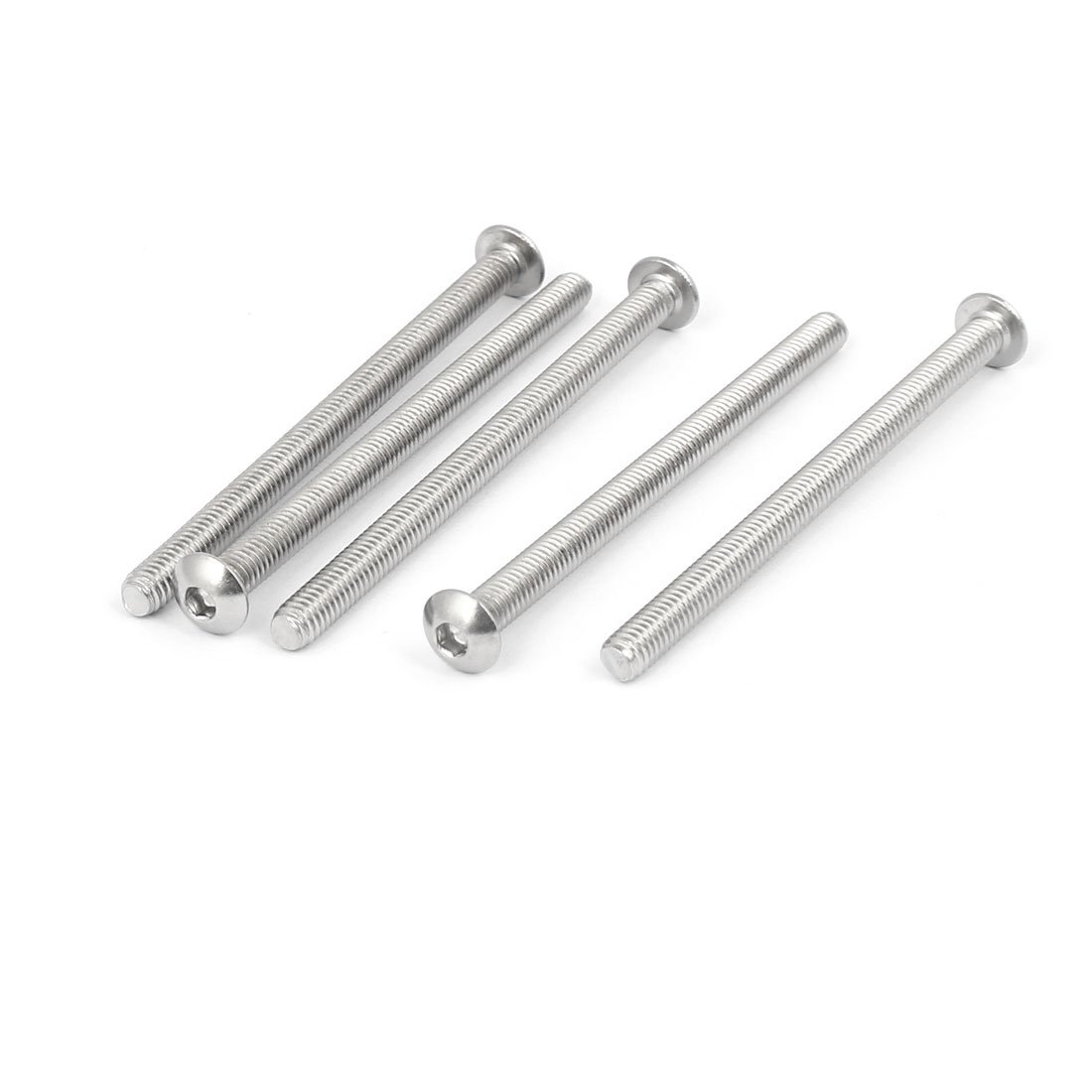 Sourcingmap M4x60mm 316 Stainless Steel Round Button Head Hex Socket Cap Screw Bolt 5pcs