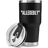 Panvola Allegedly Lawyer Mug Funny Graduation Gift For Law Student Teacher Attorney Vacuum Insulated Tumbler With Straw Lid Funny Stainless Steel Drinkware 30 oz Black (30 oz)