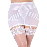 Rago Style 1359 | Firm Control Open Bottom Girdle | Invisinet Tummy Panel | Contour Bands | 6 Metal Garters | Made in USA