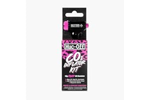 Muc-Off CO2 Inflator Kit, Road - Presta and Shrader Compatible CO2 Bike Pump - Bike Tyre Inflator with CO2 Cartridges for Roa