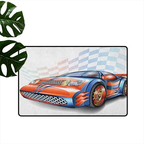 Amazon Com Anzhutwelve Cars Bath Carpet Cartoon Style Speeding