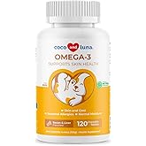 Dog Omega 3 Fish Oil Skin and Coat Supplement for Dry Skin &amp; Allergy Relief | with Omega 3, 6, 9 &amp; Vitamin E, Supports Skin &amp; Coat Health, Reduces Shedding &amp; Dry Skin, Promotes Joint &amp; Heart Function.