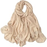silk seduction Thin Cotton Scarf For Spring And Summer, Pure Color Edged Sunscreen Shawl