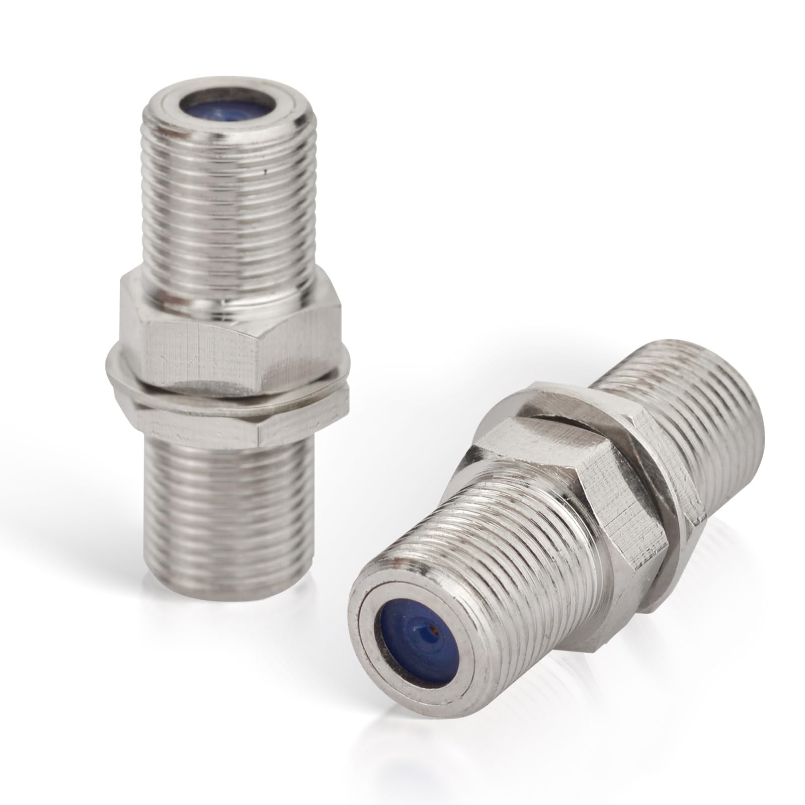 Superbat F-Type Female to Female TV Aerial Coax Adapter 75ohm F Plug Bulkhead RG6 Barrel Satellite Cable Connector Joiner for Cable Box, Satellite Receiver, Cable Modem, Off-air Antenna 2Pcs