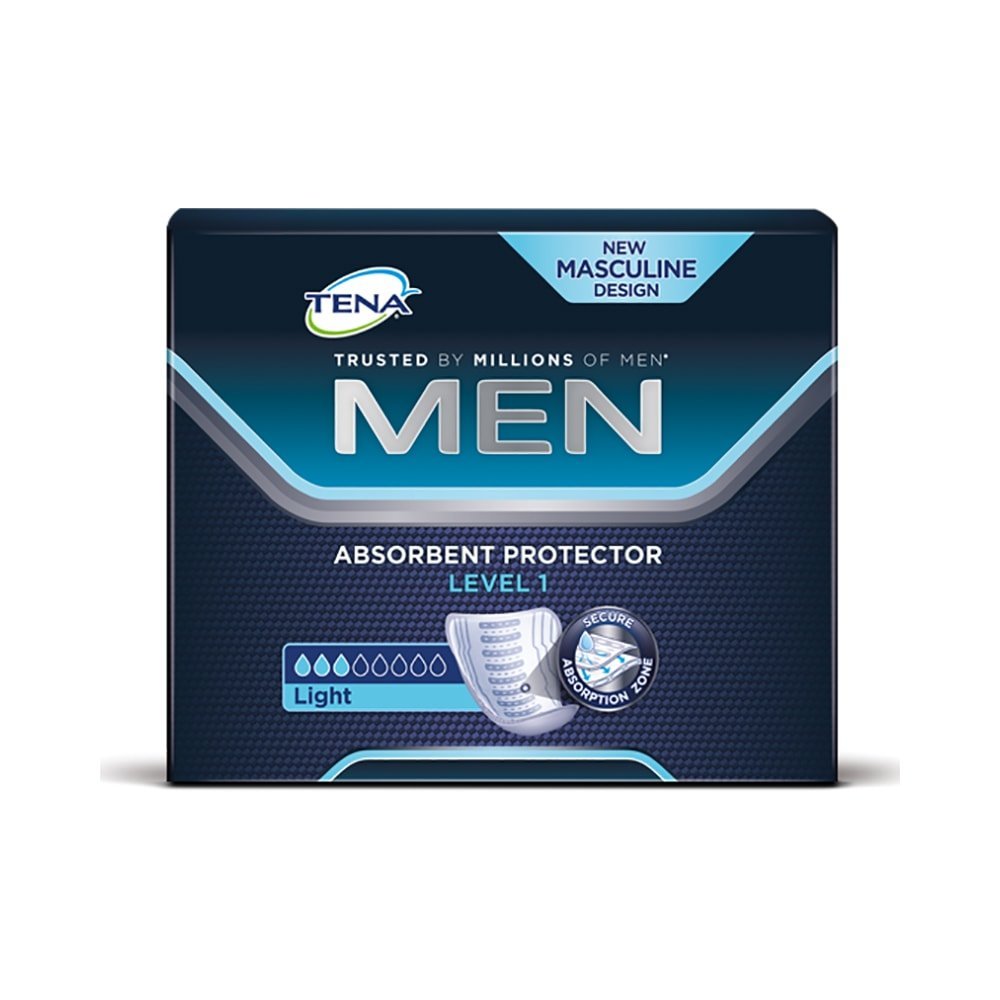 TENA Men Absorbent Protector Level 1 Incontinence Pads (6 Packs of 12