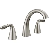 Delta Arvo Brushed Nickel Faucet 3 Hole, 8 Inch Widespread Bathroom Sink Faucet for Vanity, Push-Pop Drain Assembly, Spotshie