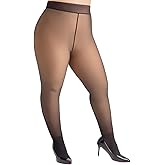 Yilanmy Fleece Lined Tights Plus Size Fake Translucent Winter Warm Leggings for Women Control Top Thick Thermal Pantyhose