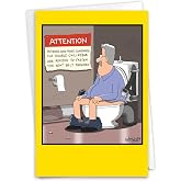 NobleWorks Funny Old Fart Birthday Notecard Chili Kebab Comic for Men 8282Z | Aging Humor Greeting Card w/ Envelope - Gassy Food Satire Hilarious Gag Gift for Him - Mature Digestive Joke for Guys