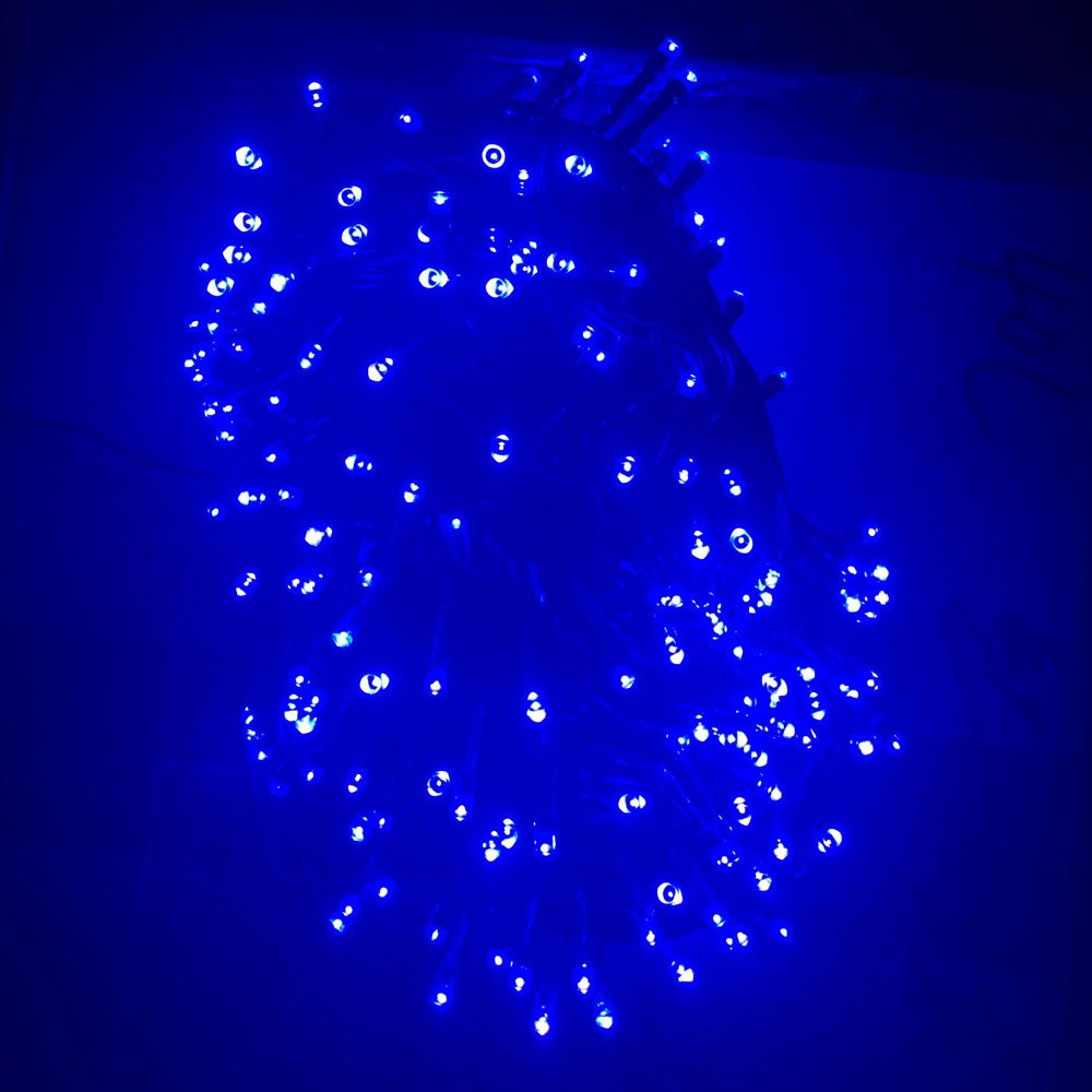 JnDee Safe Voltage 400 Bright LEDs 40 Metres Blue String Fairy Lights for Christmas Tree, 8 Modes, Timer, Long Lead