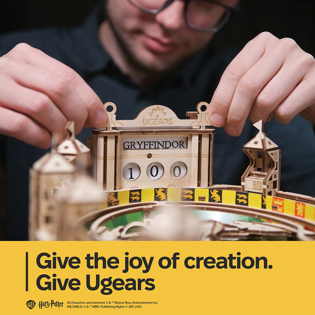 Ugears Quidditch Pinball 3D Puzzle Holz - 3D Holzpuzzle Harry Potter Flipper Maschine Modellbausatz Erwachsene Flipperautomat - Harry Potter Geschenke Holzpuzzle Erwachsene für Geburtstag - 402 Teile 6