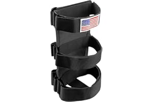 Ohleats Roll Bar Fire Extinguisher Holder, Adjustable Fire Extinguisher Mount Strap with American Flag Pattern, Car Accessories Fixed Belt for Wrangler JK JKU TJ CJ Gladiator (Black)