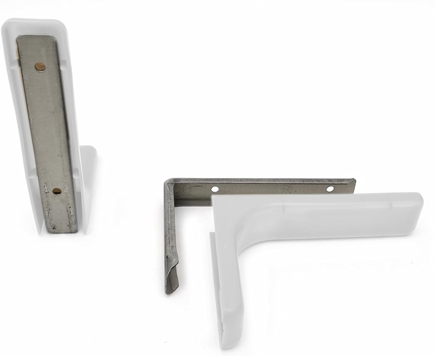 Shelf support brackets with covers 120mm Invisible/Concealed Fixings White (1 pair) - Image 3