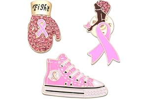 FAERLIIRY Pink Ribbon Pin Breast Cancer Gifts for Women Girls Breast Cancer Awareness Lapel Pins Hope Love Fight Hope Official Ribbon Pins Breast Cancer Brooch