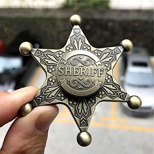 Sheriff Star fidget Anti-Anxiety alloy EDC Hand Spinner For ADD, ADHD, Anxiety, and Autism Adult Children