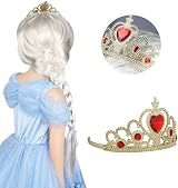 Vicloon Princess Dress Up 2Pcs Elsa Crown Wand Gift Set Pink Yellow view 3