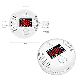 Vzmcov Carbon Monoxide and Smoke Detector Equipped