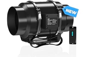 AITECAC Inline Duct Fan 6 Inch Ventilation Exhaust Fan with Variable Speed Controller, 402 CFM Silent Grow Tent Fan for Heating Cooling Booster, Hydroponic