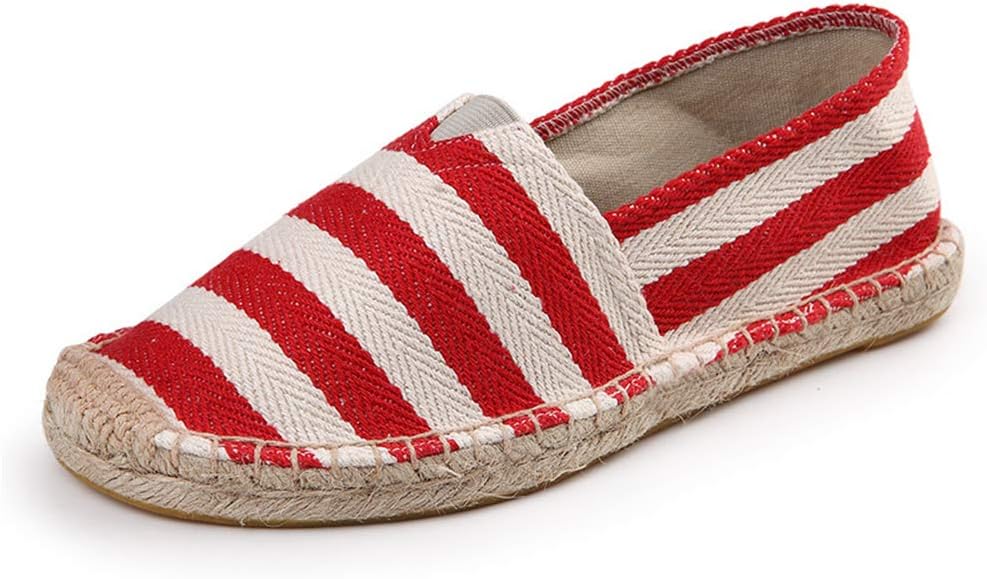 Men Breathable Canvas Flat Shoes Solid Soft Leather Linen Shoes Couple Shoes