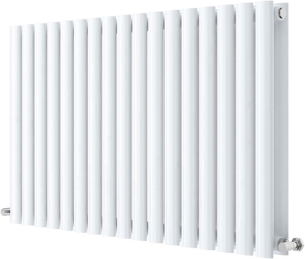 Nuie HL339D Revive Modern Home Wall Mount Designer Horizontal Double Panel Radiator, 600mm x 992mm x 78mm, High Gloss White - Image 4