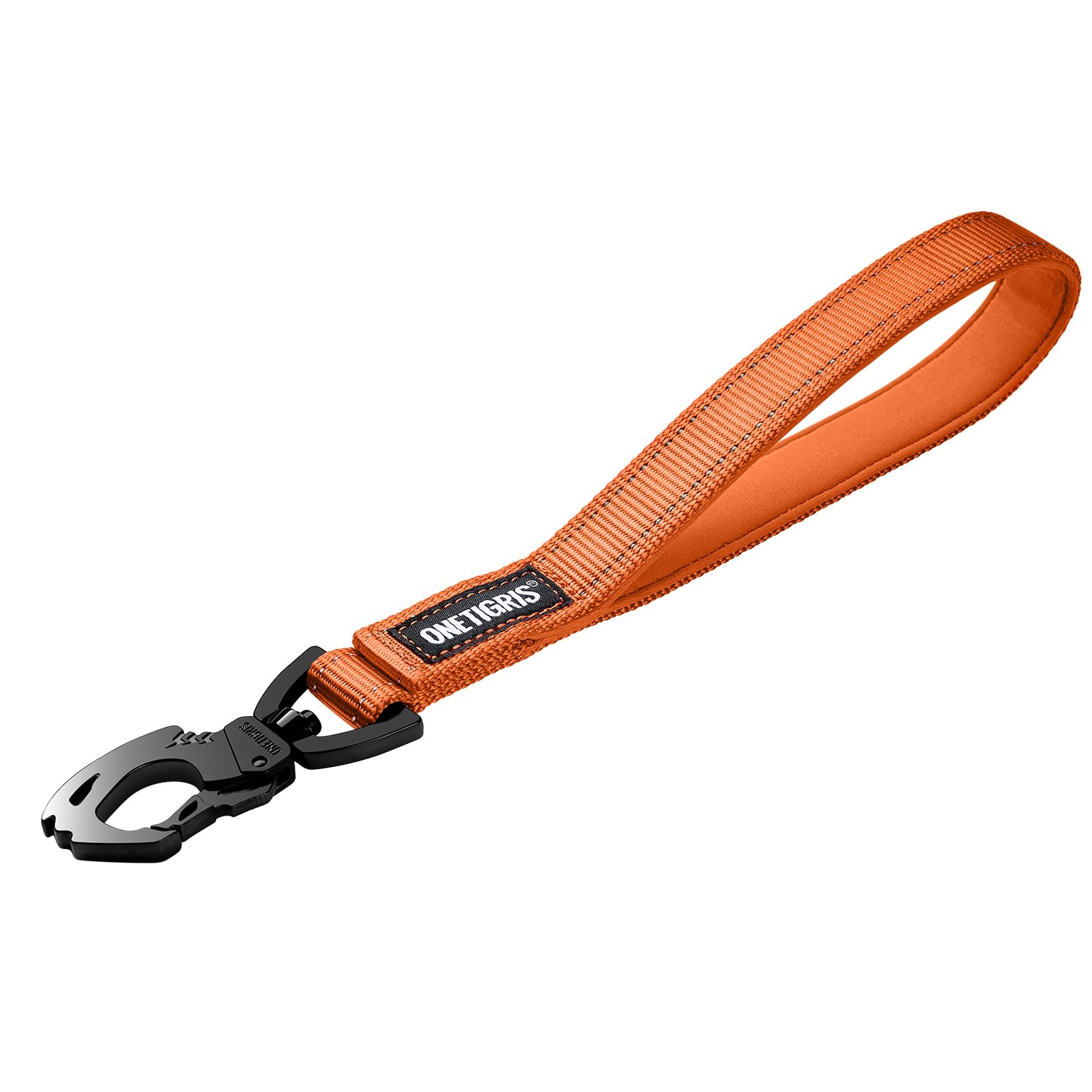 Short Dog Lead with Padded Handle,OneTigris Durable Nylon Traffic Lead Training Walking Leash for Medium Large Dog (Orange, 12IN) — image 1