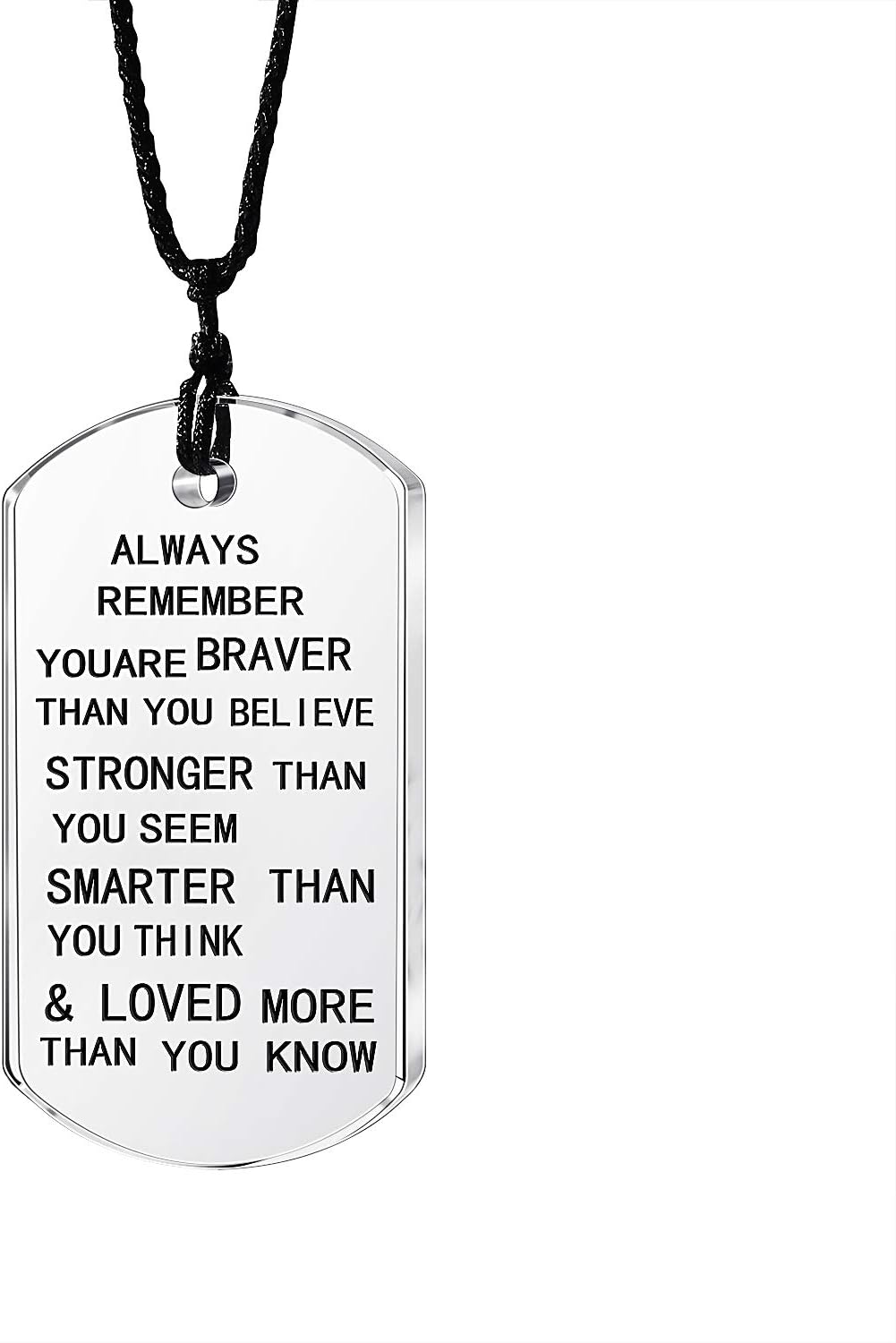 lauhonmin Always Remember You are Braver/Stronger/Smarter Than You Think Pendant Necklace Family Friend Gift Unisex