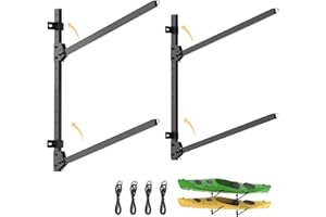NIMBLERACK Foldable Kayak Wall Mount Rack - Heavy Duty Thickened Steel Storage Hanger for Kayaks, Canoes, and Paddleboards - 